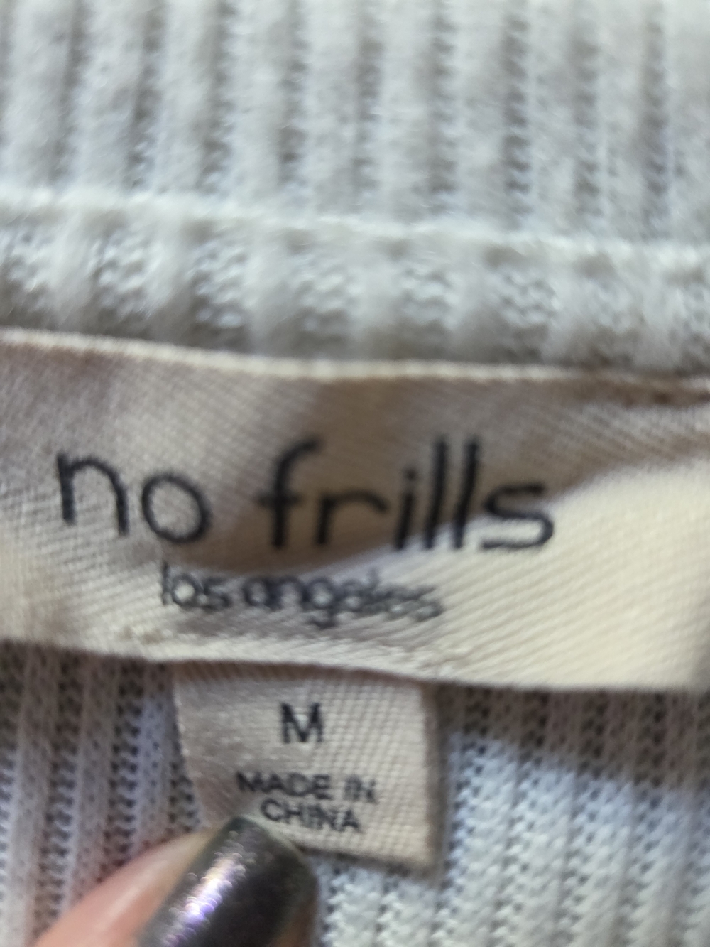 Soft V-Neck White Ribbed Sweater - Picture 3 of 5